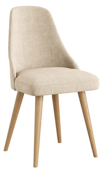 Čalúnená stolička béžová s drevenými nohami M03 Bresso