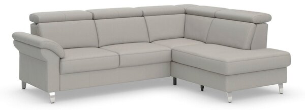 ROHOVÁ SEDAČKA, koža, svetlosivá Sit & More - Sedačky, Online Only
