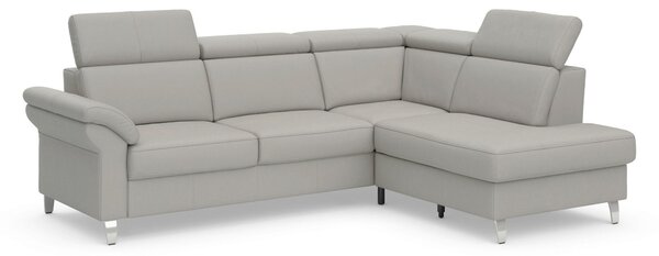 ROHOVÁ SEDAČKA, koža, svetlosivá Sit & More - Sedačky, Online Only