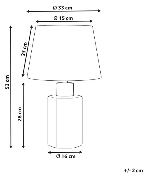 Stolná lampa biela a modrá porcelánový podstavec ľanové tienidlo 53 cm moderný štýl obývacia izba spálňa
