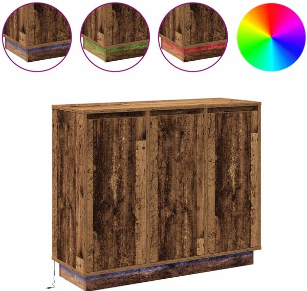 LED komoda Staré drevo 90 x 32 x 75 cm Kompozitné drevo