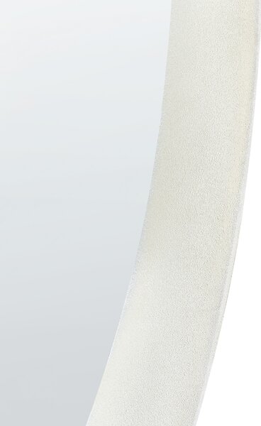 Nástenné zrkadlo biele MDF zamatový rám sklo 60 x 90 cm nepravidelný tvar závesné na stenu moderný štýl