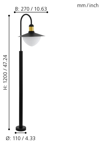 Eglo 97287 - Vonkajšia lampa SIRMIONE 1xE27/60W/230V
