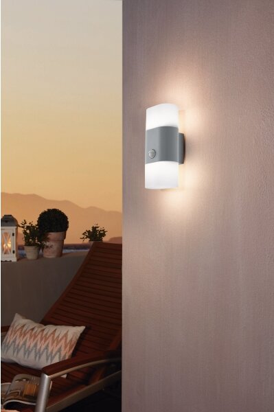 Eglo 97313 - LED Vonkajšie nástenné svietidlo so senzorom FAVRIA 1 2xLED/5,5W/230V