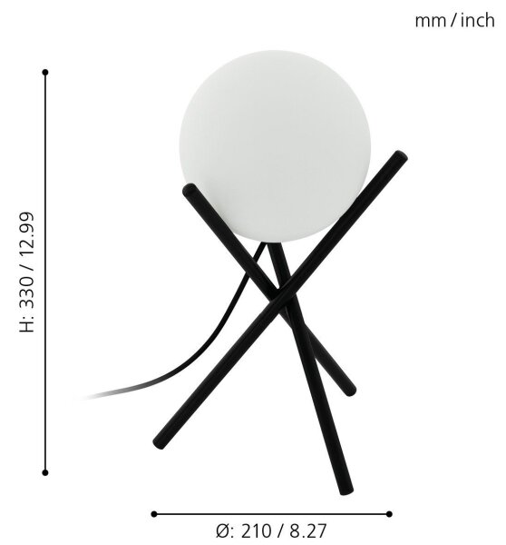 Eglo 97333 - Stolná lampa CASTELLATO 1xE14/28W/230V