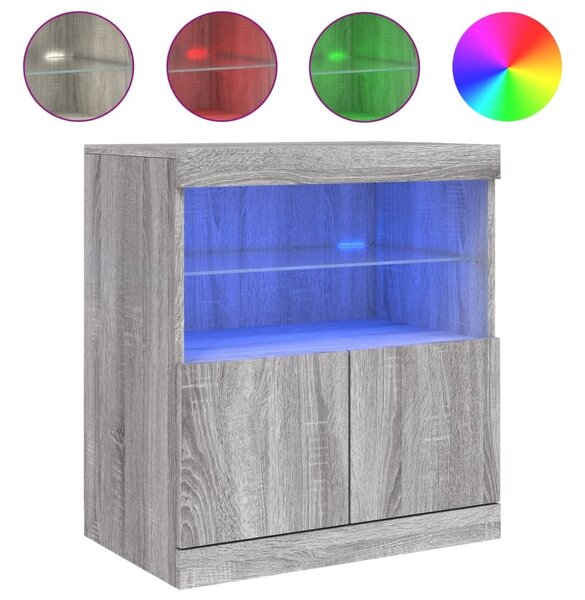 Komoda s LED svetlami sivý dub sonoma 60x37x67 cm