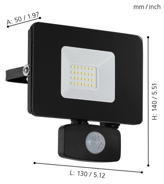 Eglo 97461 - LED Reflektor so senzorom FAEDO 3 LED/20W/230V