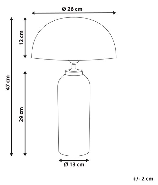Stolná lampa strieborná kovová železná podstavec 47 cm moderný štýl obývacia izba spálňa