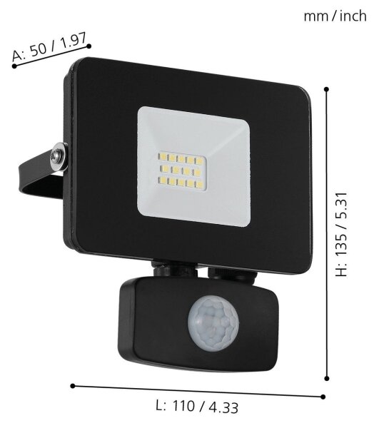 Eglo 97459 - LED Reflektor so senzorom FAEDO 3 LED/10W/230V