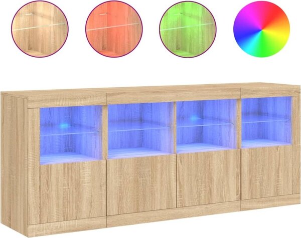 Komoda s LED svetlami dub sonoma 163x37x67 cm