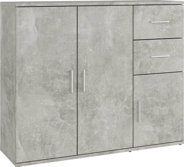 Komoda betónovo sivá 91x29,5x75 cm spracované drevo