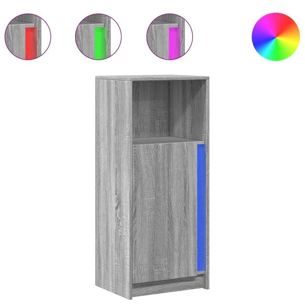 Komoda s LED sivý dub sonoma 42,5x34x100 cm kompozitné drevo