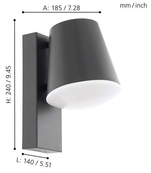 Eglo 97482 - LED stmievateľné vonkajšie svietidlo CALDIERO-C 1xE27/9W/230V IP44