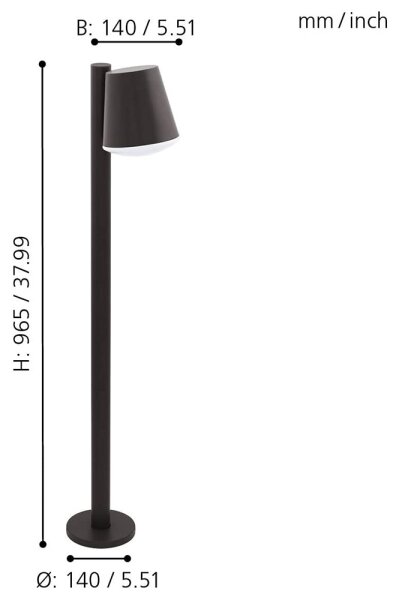 Eglo 33561 - LED stmievateľná vonkajšia lampa CALDIERO-C 1xE27/9W/230V IP44 antracit