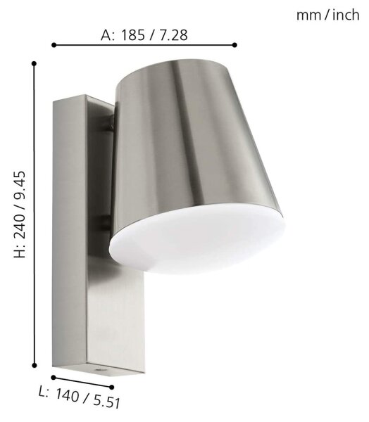 Eglo 97484 - LED Stmievateľné vonkajšie svietidlo CALDIERO-C 1xE27/9W/230V IP44