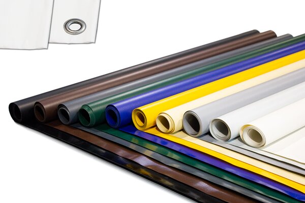 Prémiová PVC plachta na nákladné vozidlá 700g/m² s očkami a bez očiek (antracitová, 1m x 7,5m, 12mm okrúhle očká), EXTRA STRONG, plachta, ochranná plachta, textilná plachta