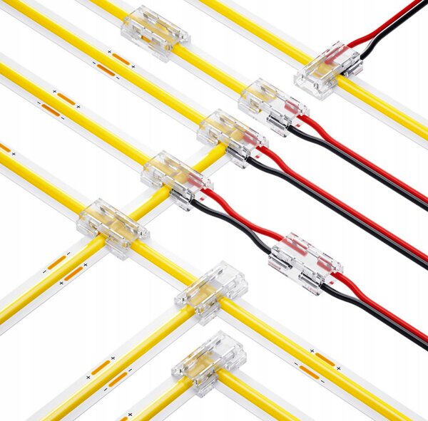 BERGE Univerzálny konektor pre COB SMD LED pásik 8mm, hranatý - zacvakávací