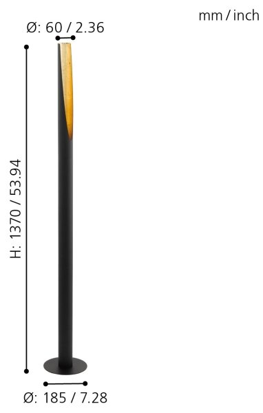 Eglo 97584 - LED Stojacia lampa BARBOTTO 1xGU10/4,5W/230V čierna