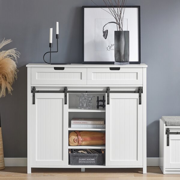 SoBuy FSB74-W Komoda Sideboard Kuchynská skrinka Bufetová skrinka Biela