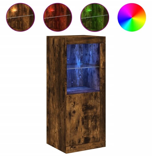 Komoda s LED svetlami dymový dub 41x37x100 cm