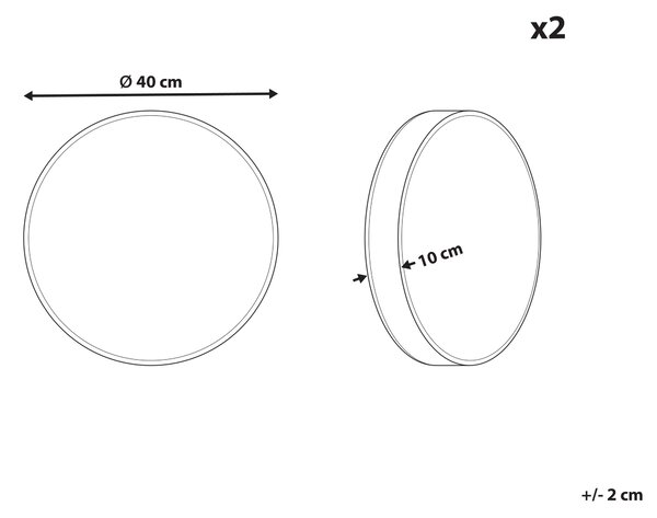 Sada 2 záhradných vankúšov zelená polyester vzor listov ⌀ 40 cm okrúhla moderný štýl vonkajšie terasa vodoodolné