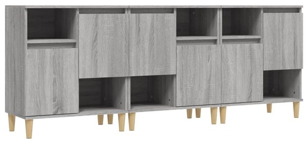 Komody 3 ks sivý dub sonoma 60x35x70 cm kompozitné drevo