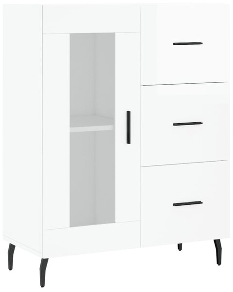 Komoda lesklá biela 69,5x34x90 cm spracované drevo