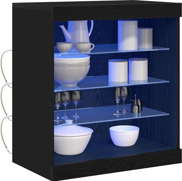 LED komoda Čierny dub 60,5 x 37 x 67 cm Kompozitné drevo