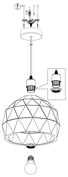 Eglo 97854 - Luster na lanku ROCCAFORTE 1xE27/60W/230V