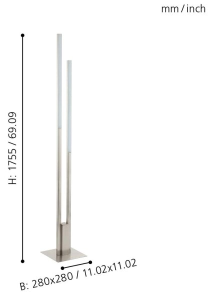 Eglo 33323 - LED RGBW Stmievateľná stojacia lampa FRAIOLI-C LED/34W/230V