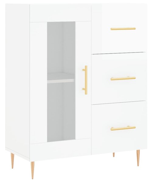 Komoda lesklá biela 69,5x34x90 cm spracované drevo