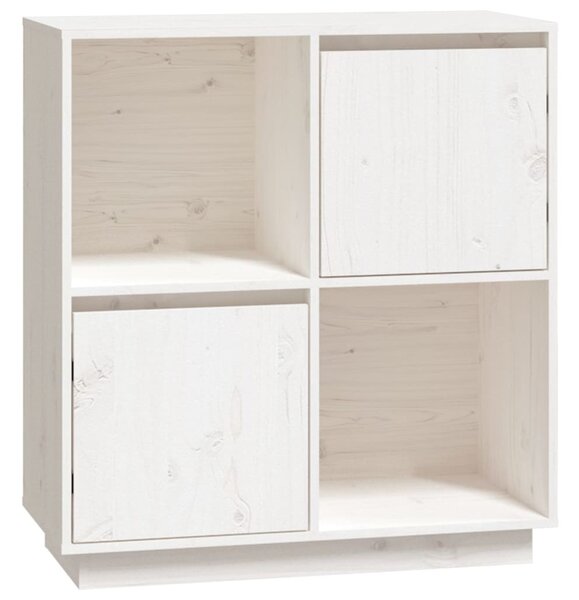 Komoda biela 74x35x80 cm masívne borovicové drevo