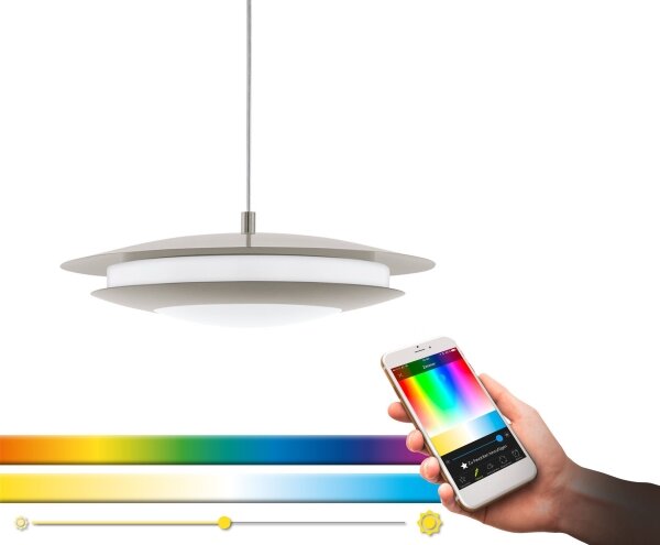 Eglo 98043 - LED RGBW Stmievateľný luster na lanku MONEVA LED/18W/230V
