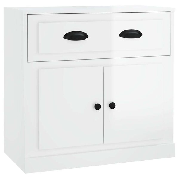 Komoda lesklá biela 70x35,5x67,5 cm spracované drevo