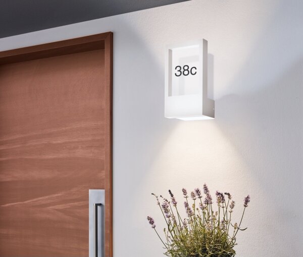 Eglo 98143 - Domové číslo MONTEROS 1xE27/28W/230V IP44 biela
