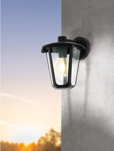 Eglo 98121 - Vonkajšie nástenné svietidlo MONREALE 1xE27/60W/230V IP44 čierna