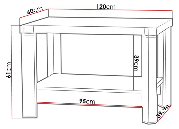 Konferenčný stolík ARIKA - 120 cm, dub sonoma