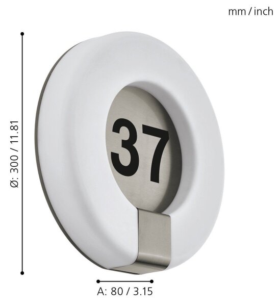 Eglo 98145 - LED Stmievateľné domové číslo MARCHESA-C LED/15W/230V IP44