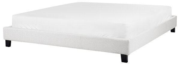 Posteľ čalúnená svetlosivá 180 x 200 cm rám postele s roštom bez čela spálňa moderný minimalistický štýl