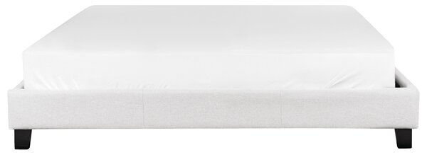 Posteľ čalúnená svetlosivá 180 x 200 cm rám postele s roštom bez čela spálňa moderný minimalistický štýl