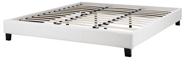 Posteľ čalúnená svetlosivá 180 x 200 cm rám postele s roštom bez čela spálňa moderný minimalistický štýl
