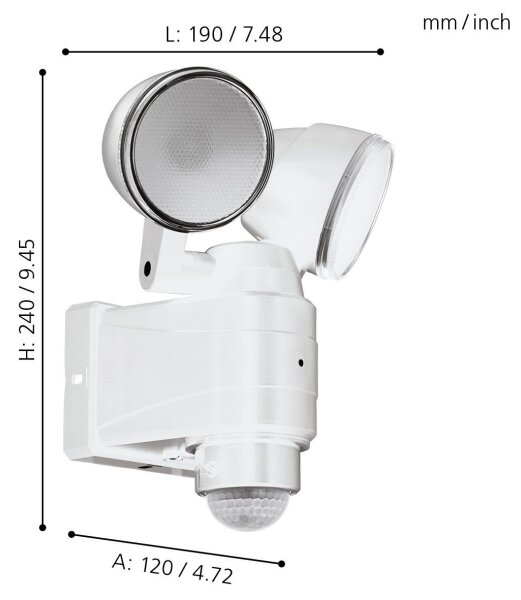 Eglo 98194 - LED vonkajšie svietidlo so senzorom CASABAS 2xLED/4W/4xLR14 IP44