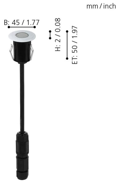 Eglo 98182 - LED Vonkajšie nájazdové svietidlo TRONTO LED/1W/230V IP65