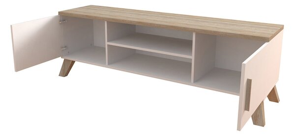 TV stolík 160 cm OLINA - dub wotan / čierny
