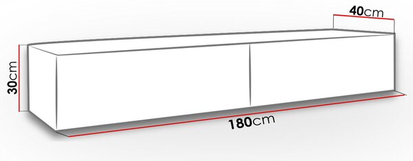 Televízny stolík 180 cm ASHTON - čierny / dub wotan