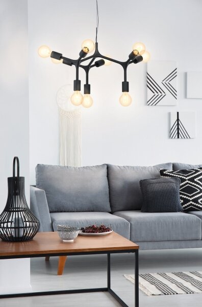 Eglo 98346 - Luster na lanku BOCADELLA 9xE27/60W/230V