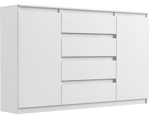 Komoda 160 cm so zásuvkami a dvierkami FRAMIRE R-160-S4, biela