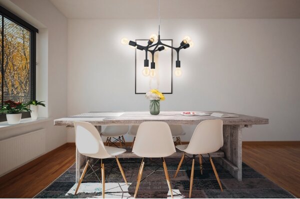 Eglo 98346 - Luster na lanku BOCADELLA 9xE27/60W/230V