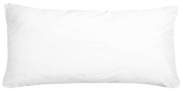 Vankúš biely poťah z mikrovlákna polyesterová výplň 40 x 80 cm nízky profil spálňa