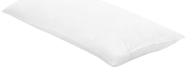 Vankúš biely poťah z mikrovlákna polyesterová výplň 40 x 80 cm nízky profil spálňa